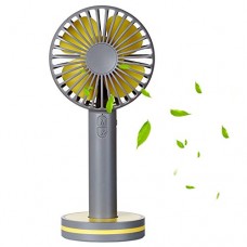 Bwealth Portable Handheld Fan  Quieter Mini USB Rechargeable Electric Fan  3 Speed Adjustable Desk Fan with Magnetic Base Mini Mirror for Office Bedroom Traveling Camping Outdoor Sports (Grey) - B07D3CTK9X